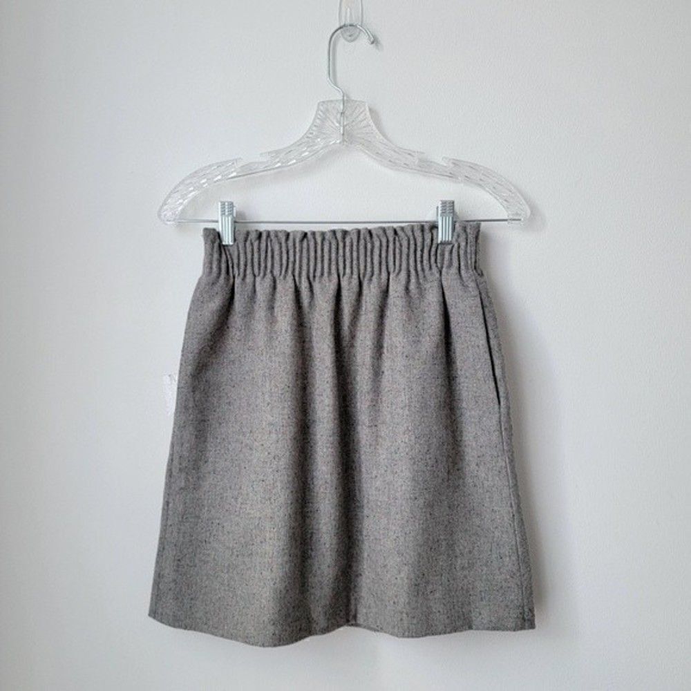 𝅺J. CREW Paperbag Wool Blend Mini Skirt Gray